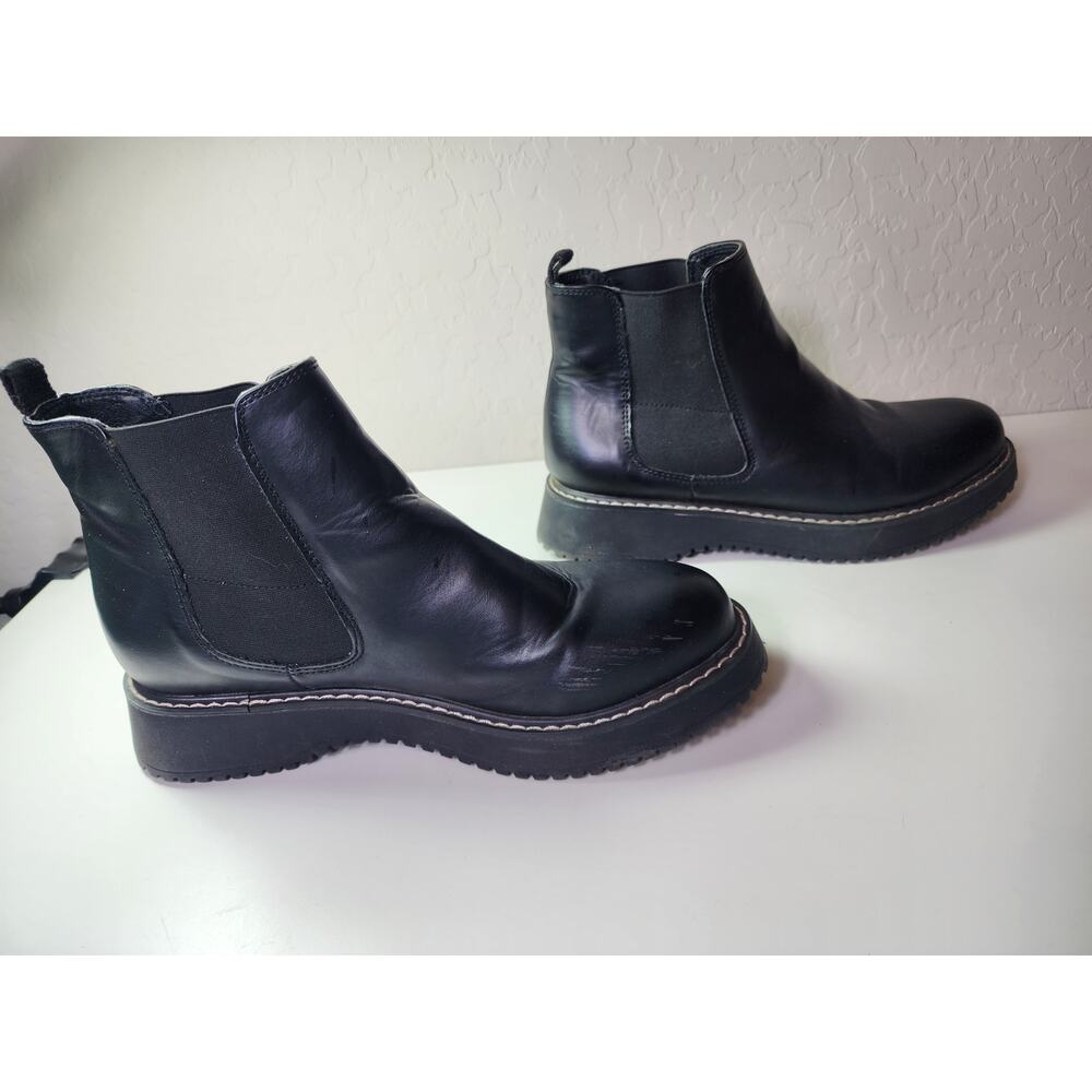 MADDEN GIRL Black Pull On Chunky Emo Goth Ankle Boots SZ 9M - Picture 2 of 9